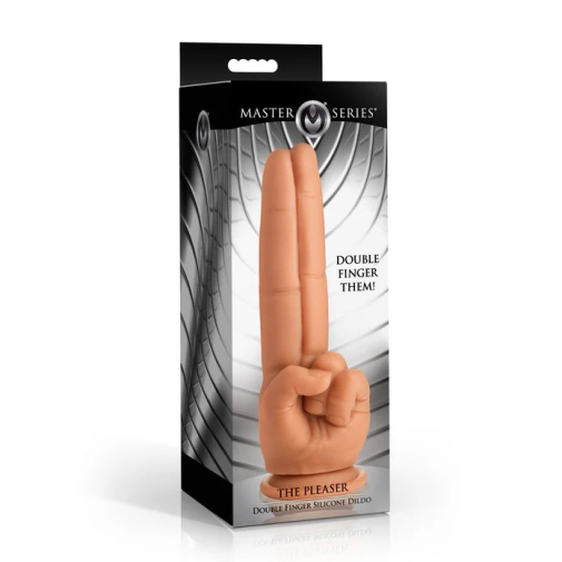Master Series - Pleaser Double Finger Dildo - Skin photo