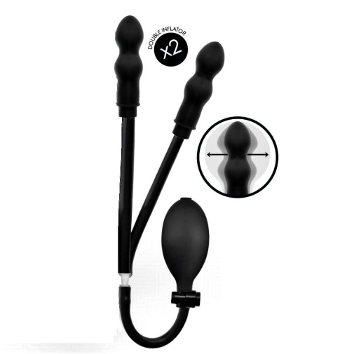 Addicted Toys - Inflatable Double Anal Plug - Black photo
