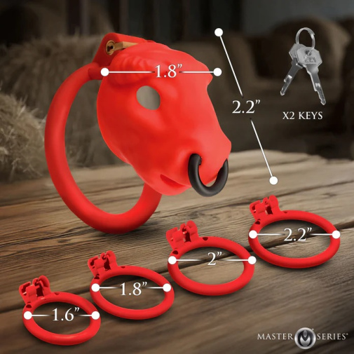 Master Series - Bull Chastity Cage - Red photo