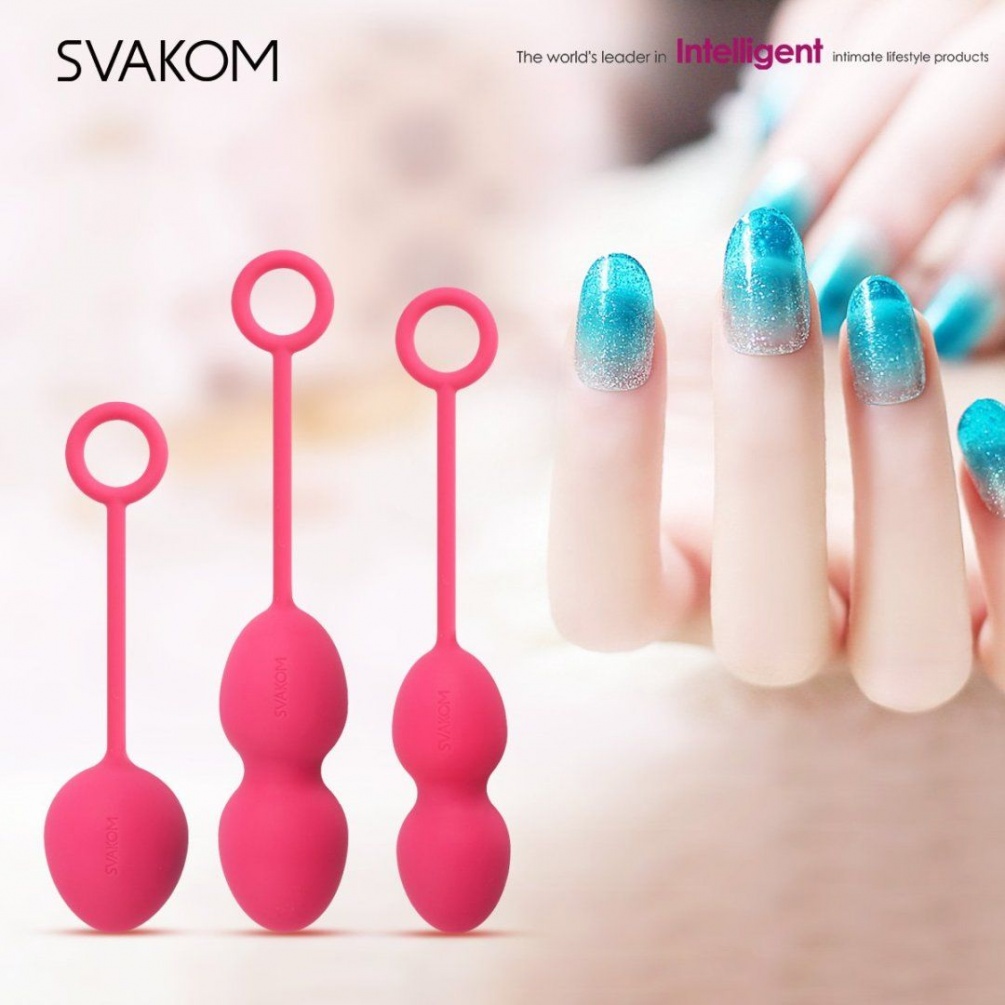 Nova kegel balls are an expertly designed set of three diffe... SVAKOM - Nova Kegel Balls - Plum Red photo-5