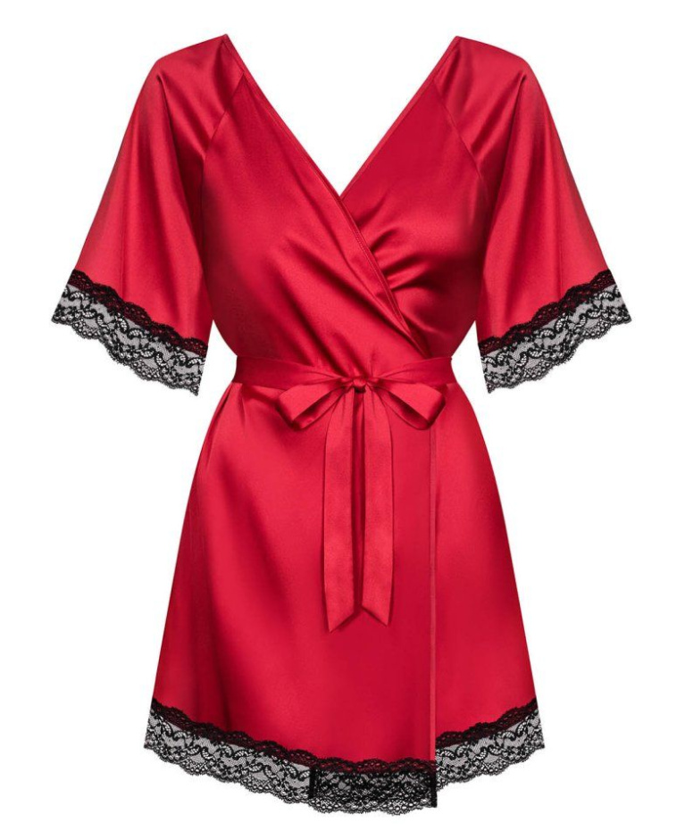 Obsessive - Sensuelia Robe - Red - L/XL photo