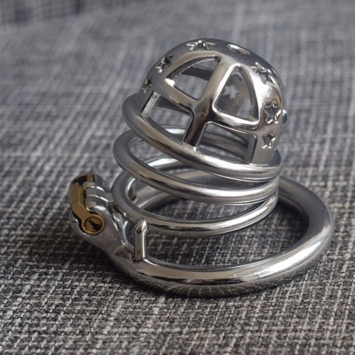 FAAK - Stars Chastity Cage 45mm - Silver photo