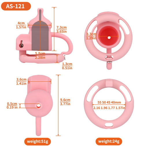 FAAK - Silicone Chastity Cage 121 - Pink photo
