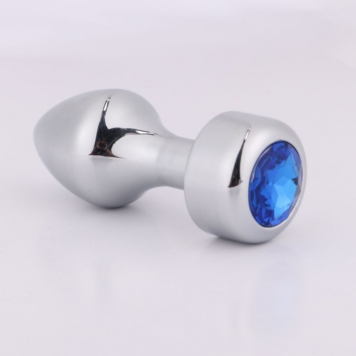 MT - Anal Plug 108x40mm - Silver/Blue photo