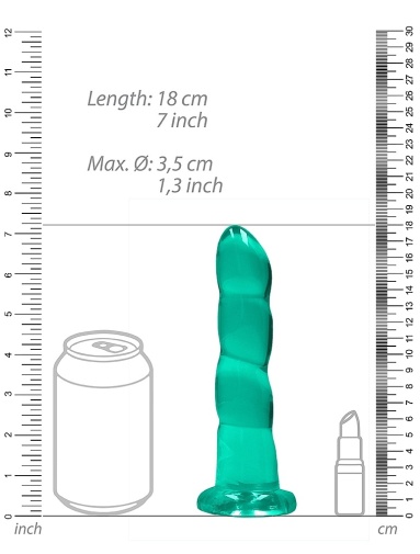 RealRock - 7" Wave Non-Realistic Dildo - Green photo