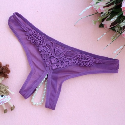 SB - Panties T135 w Pearls - Purple photo