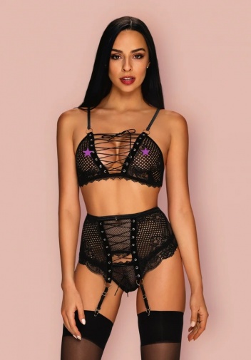 Obsessive - Basitta Set 3pcs - Black - S/M photo