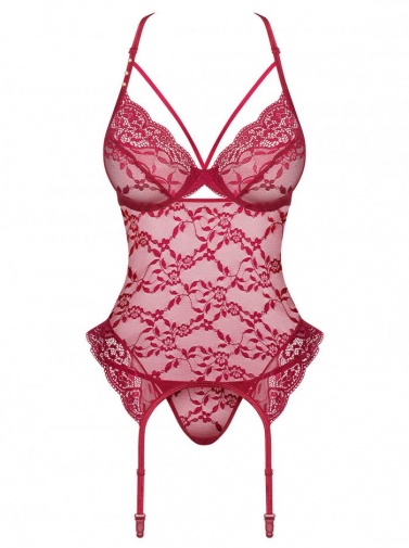 Obsessive - Ivetta Corset & Thong - Ruby - L/XL photo