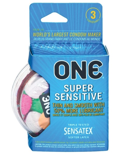 One Condoms - Super Sensitive Condoms 3's Pack photo