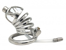 FAAK - Chastity Cage 12 w Catheter 45mm - Silver photo