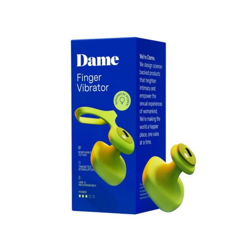 Dame - Fin 2.0 Finger Vibrator - Citrus photo