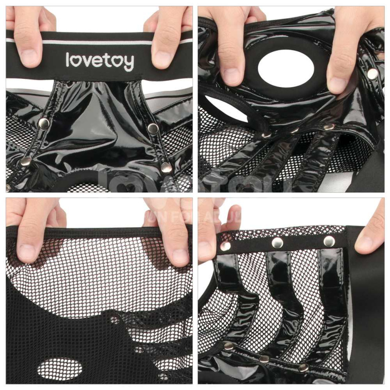 Lovetoy - Rebellion Reign Harness Strap-On Set L/XL - Black photo