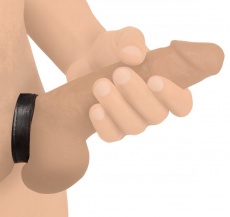 Strict - Leather Velcro Cock Ring - Black photo
