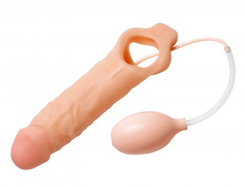 Size Matters - Realistic Ejaculating Penis Enlargement Sheath - Flesh photo