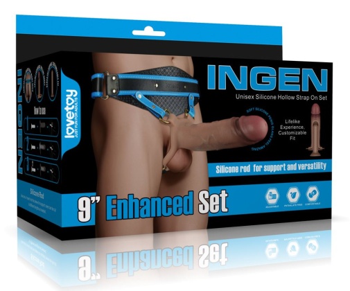 Lovetoy - Ingen 空心穿戴式 9'' 假陽具套裝 大碼至加加大碼 - 肉色 照片