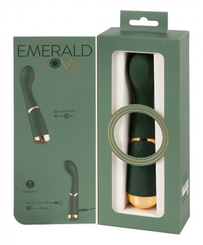 Emerald Love - 奢華 G 點震動棒 - 綠色 照片