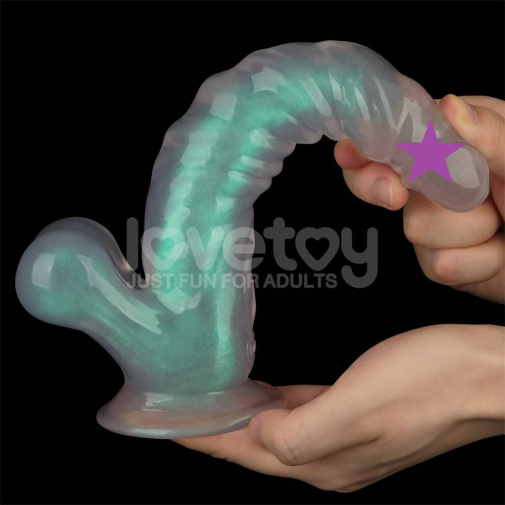 Lovetoy - 10'' Opal 珍珠色假阳具 - 绿色 照片