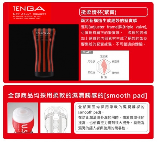 Tenga - 軟管飛機杯 - 黑色刺激型 照片