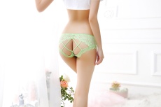 SB - Lace Panties w Open Back - Green photo