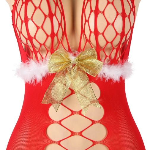 Ohyeah - Christmas Fluffy Bodystocking - Red photo