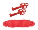 Nasstoys - Sinful Metal Hand Cuffs w Rope - Red photo-3