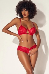 Mapale - 8816 Crotchless Set 2pcs - Red - L/XL photo