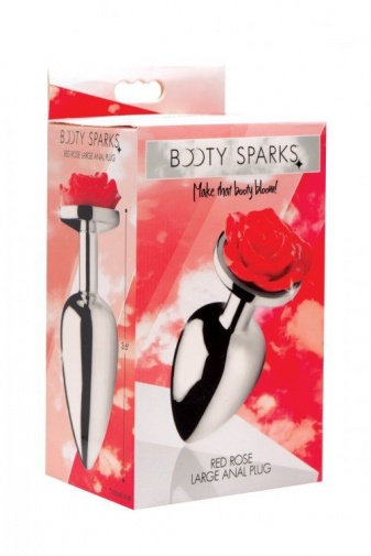 Booty Sparks - Rose Butt Plug L-size - Red photo
