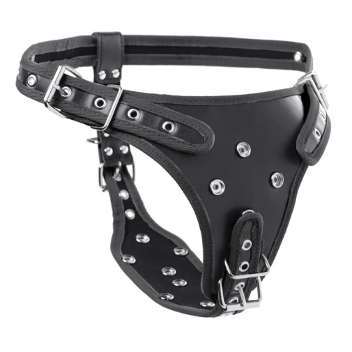 Strict - Double Penetration Strap-On Harness - Black photo