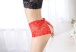 SB - Crotchless Lace Panties w Bow - Red photo-4