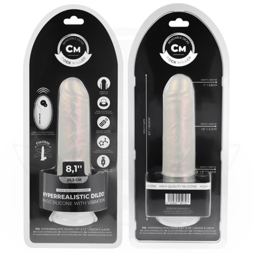 Cock Miller - 20.5cm 可遥控 发光震动假阳具 - 珍珠色 照片