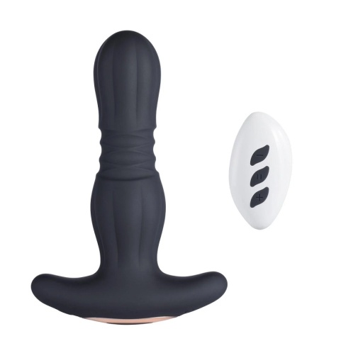 Honey Play Box - Agas Thrusting Butt Plug w Remote - Black 照片