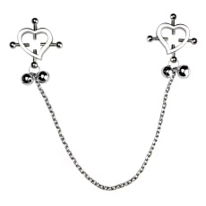 FAAK - Heart Nipple Clamps - Silver photo