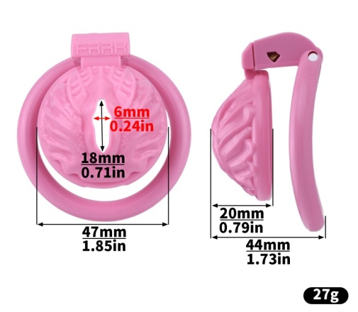 FAAK - Resin Pussy Chastity Cage - Pink 照片
