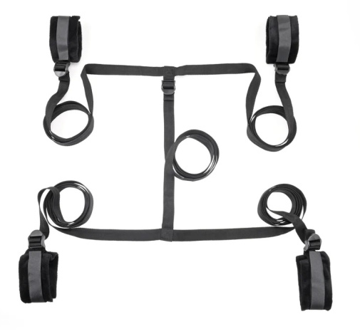 Sex&Mischief - Bed Bondage Restraint Kit - Black photo