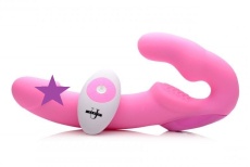 Strap U - 遥控震动免束带穿戴式假阳具 - 粉红色 照片