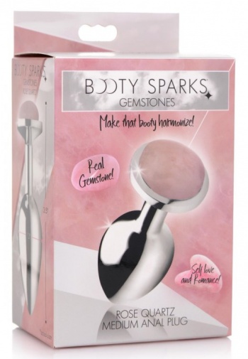 Booty Sparks - Rose Quartz Gem Anal Plug M-size - Pink photo