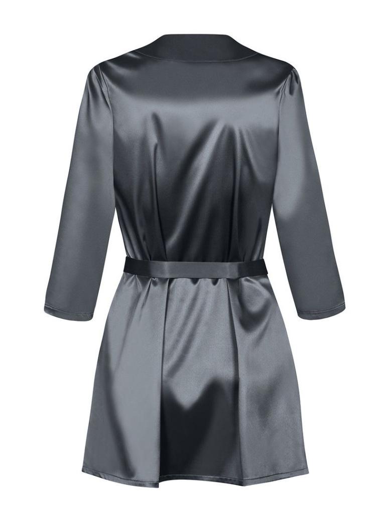 Obsessive - Satinia Robe - Gray - XXL photo