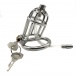 FAAK - Chastity Cage 10 Long w Catheter 45mm - Silver photo