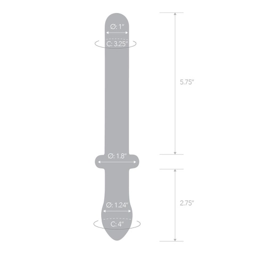 Glas - 9.25" 經典光滑雙頭假陽具 照片