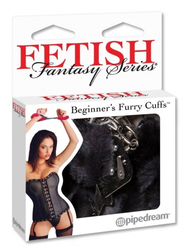 Fetish Fantasy - 初學者毛毛手銬 - 黑色 照片