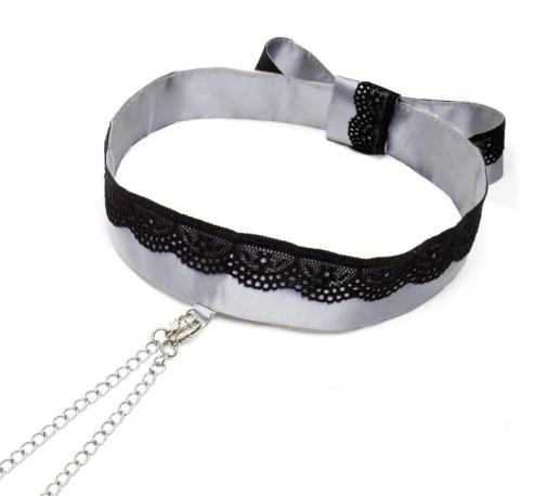 Fifty Shades of Grey - Play Nice Collar w Nipple Clamps - Grey photo