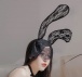 SB - 蕾丝兔耳朵 - 黑色 照片-2