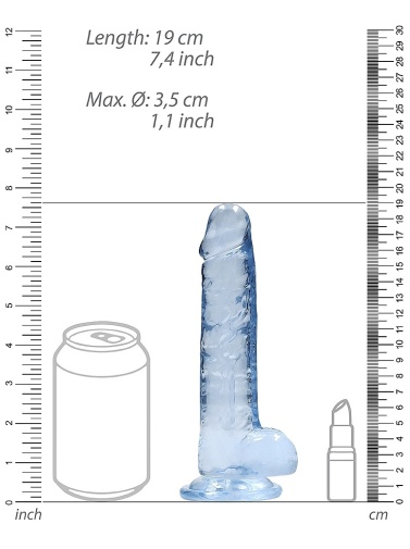 RealRock - 7" Realistic Dildo w Balls - Blue 照片