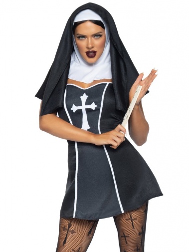Leg Avenue - Naughty Nun Costume - Black - S photo