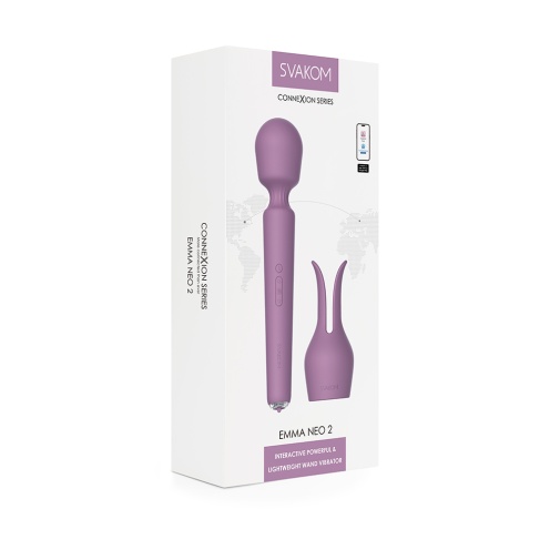 SVAKOM - Emma Neo 2 Interactive Wand Vibrator - Romantic Rose photo