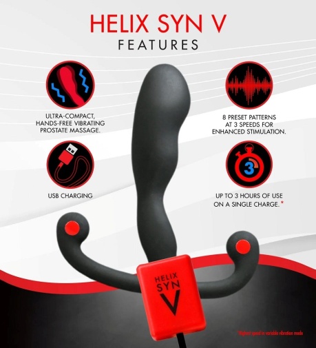 Aneros - Helix Syn V Vibro Prostate Massager - Black photo