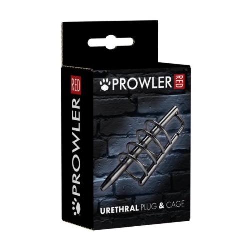 Prowler - Urethral Plug and Cage - Black/Silver photo