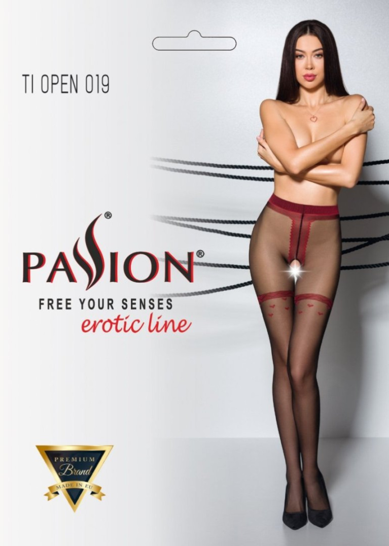 Passion - Tiopen 019 Pantyhose - Black/Red - 1/2 photo