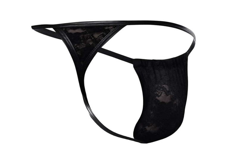 Cut4men - 男士蕾絲丁字褲 - 黑色 - 細/中碼 照片