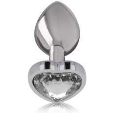 Intense - 金屬心型寶石後庭肛塞 細碼 - 透明色 照片